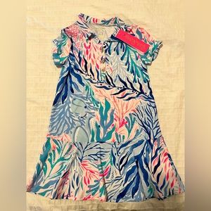 NWT Small Lilly Pulitzer Mini Sadie Polo Dress Kaleidoscope Coral Pattern